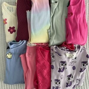 Colorful Girls Long Sleeve Tees Set